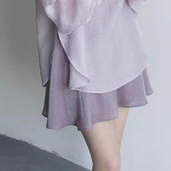 

Elegant Summer 2026 Chiffon Shirt and Skirt Set M [Recommended 90-105 Jin]