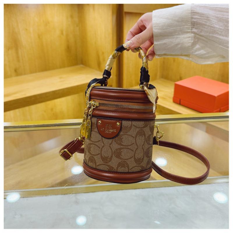 

Bucket bag crossbody fortune bucket design shoulder bag retro printing portable crossbody bag generation fashion 12cm*14cm*17cm