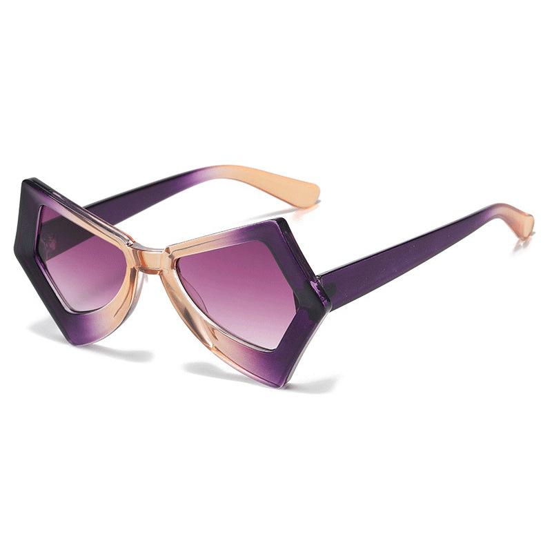 European and American personalized butterfly frame trendy street shooting trendy versatile sunglasses UV protection square face thin sunglasses