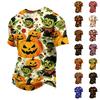 Unisex Loose Fit Casual Short Sleeve T-Shirt Halloween Themed Graphic Print Top Comfortable Everyday Wear