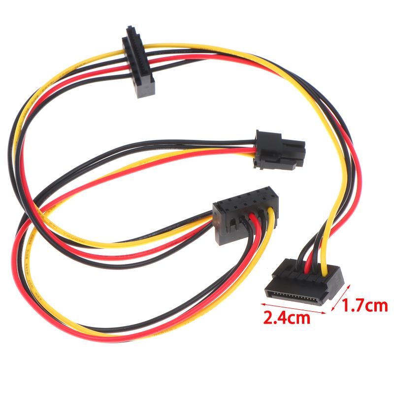 4 Pin to 2/3 Port SATA Power Connector Cable Safe Overcurrent Protection for 6000 8000 ATX Desktop PC HDD SSD