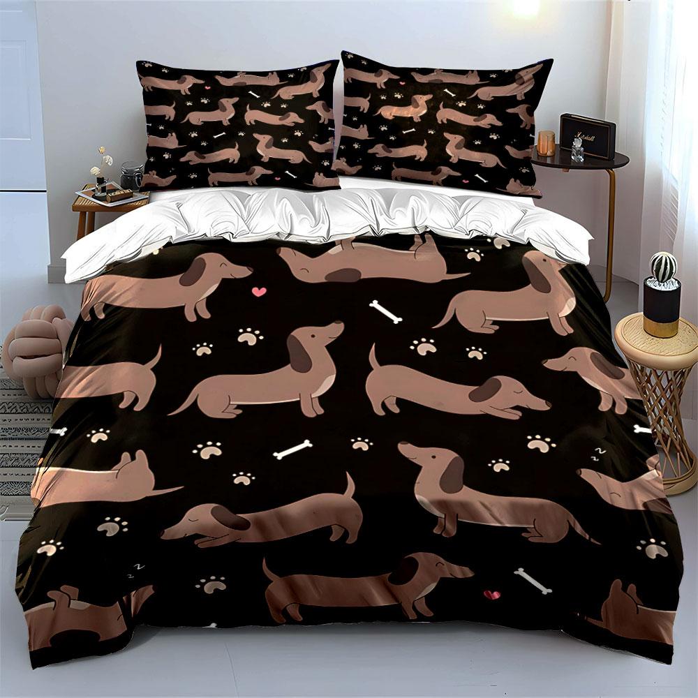 Whimsical Dachshund Parade. Bedding Sets Duvet Covers Pillowcases(1* Duvet Cover 2* Pillowcases Without Duvet Insert)