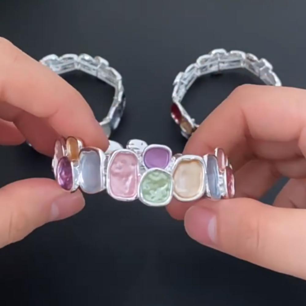 Irregular Elastic Women's Bangle Vintage Retro Hand Ring Geometry Square Bracelet Jewelry Gifts