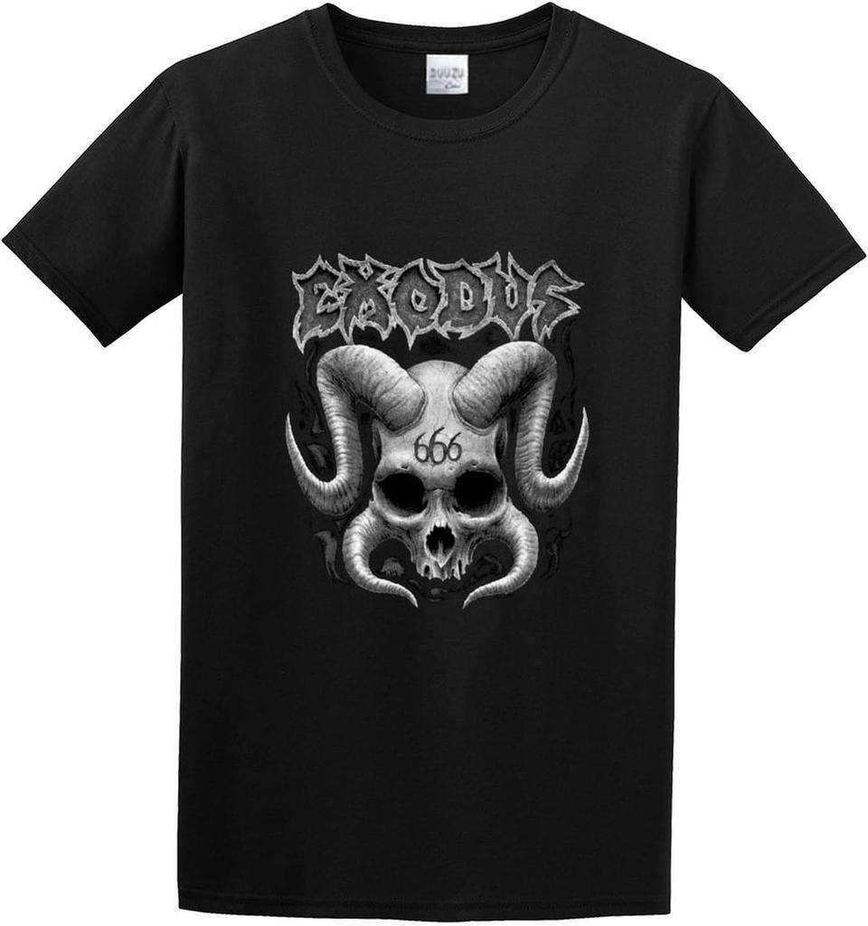 Unisex T-Shirt Exodus Horned Skull Black