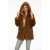 Autumn And Winter Fashionable Faux Fur Hooded Coat Mid-length Women's Coat Warm Top