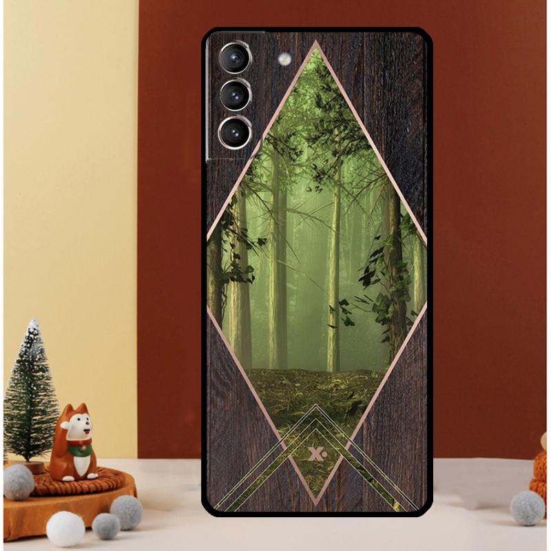Forest Geometry Wood Nature Case For Samsung Galaxy S25 S26 Ultra S21 S22 S20 S23 S24 Ultra S10 Plus S25 FE Cover Funda