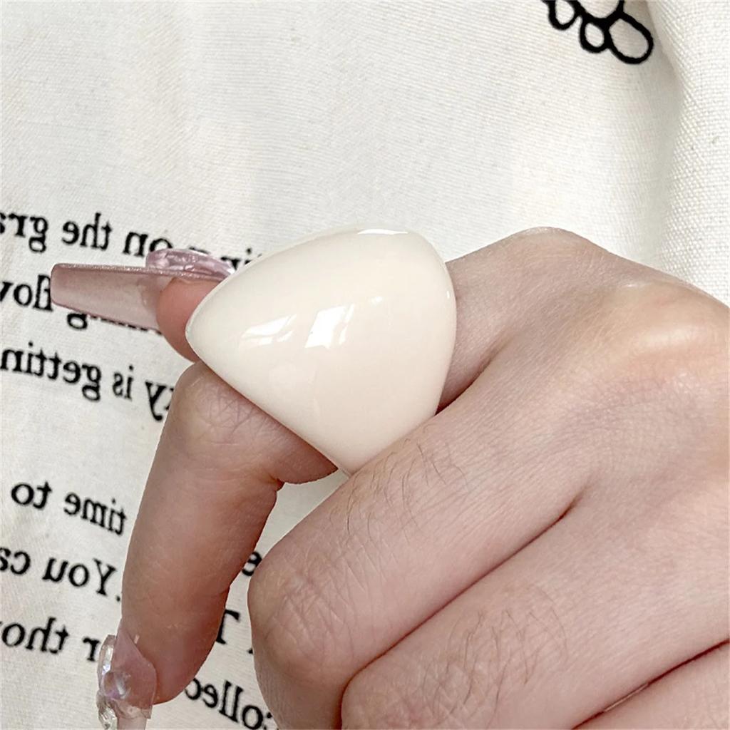Fashion Colorful Resin Oval Large Rings Candy Color Acrylic Geometry Round Wide Ring For Women Girls Travel Summer Jewelry Girl