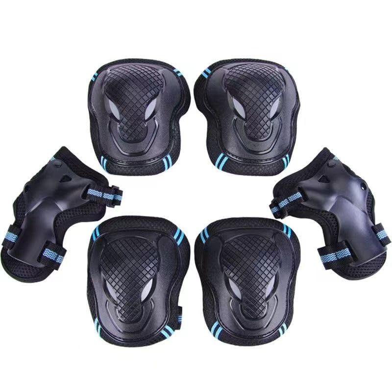 

Skateboard Protector Set with and Knee Bicycle Set for Roller and Bicycles 6-Piece Wrist, Elbow, Guards, Support, Kids 6-Piece Skates, Boards,