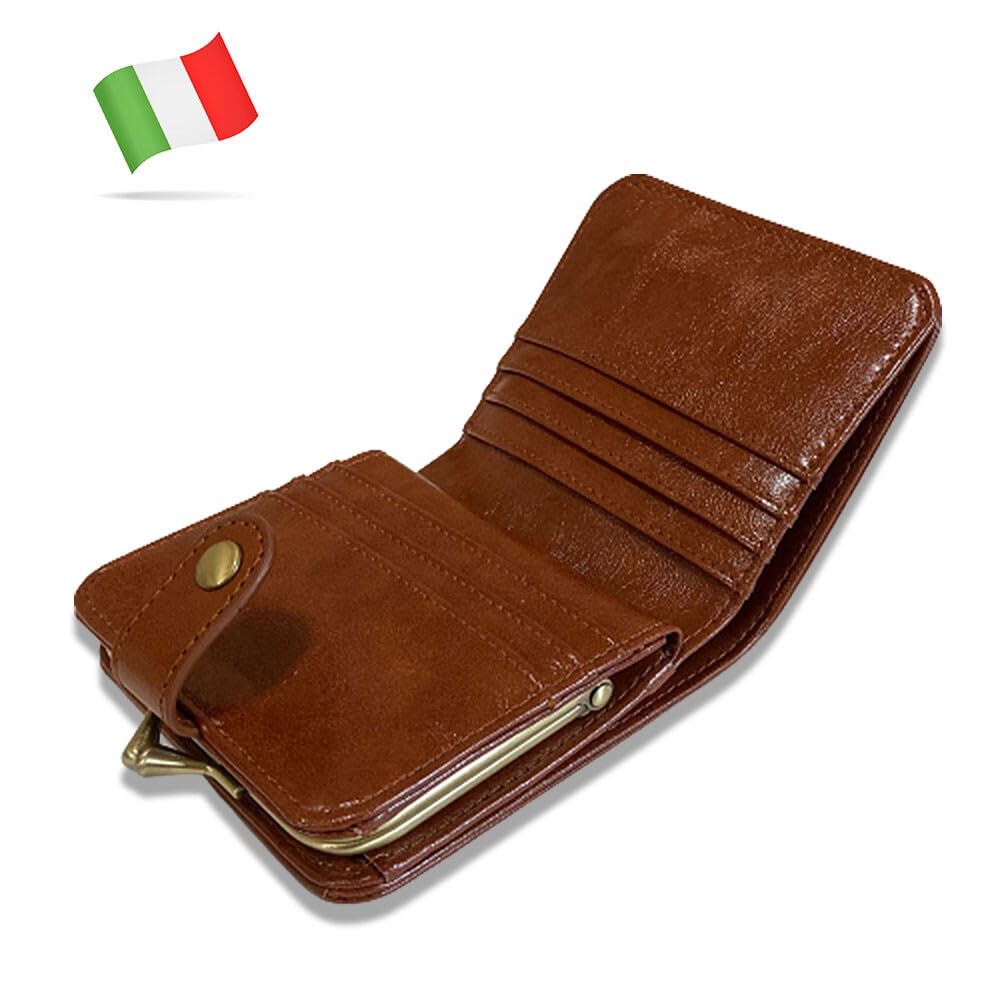 Italian Leather Clasp Wallet In Red