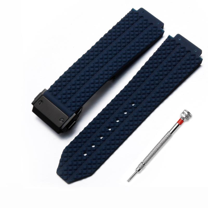 Cinturino in Gomma 25*19mm Per HUBLOT BIG BANG Silicone 17x25mm Impermeabile Cinturino da Uomo con Chiusura a Farfalla Strumento Cinturino Bracciale