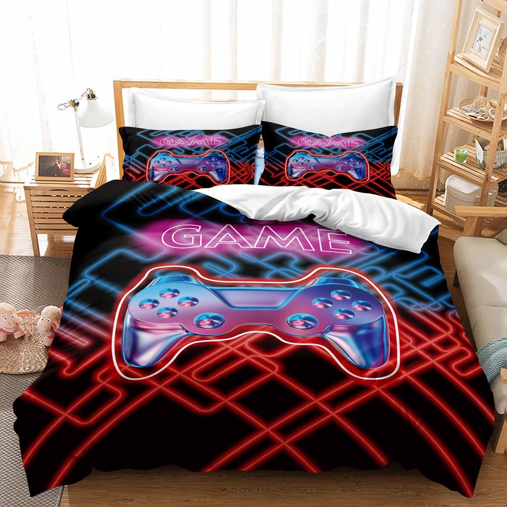 3D Printing Boy's Room Bedding Set Game Handle Duvet Cover 2/3 Pieces AU140 * 210 Full Size Quick Drying Easy Cleaning Home Decoration