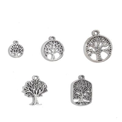 Alloy Hollow Tree Shape Accessories For Jewelry Component Making DIY Necklace Bracelet Charm Decoration