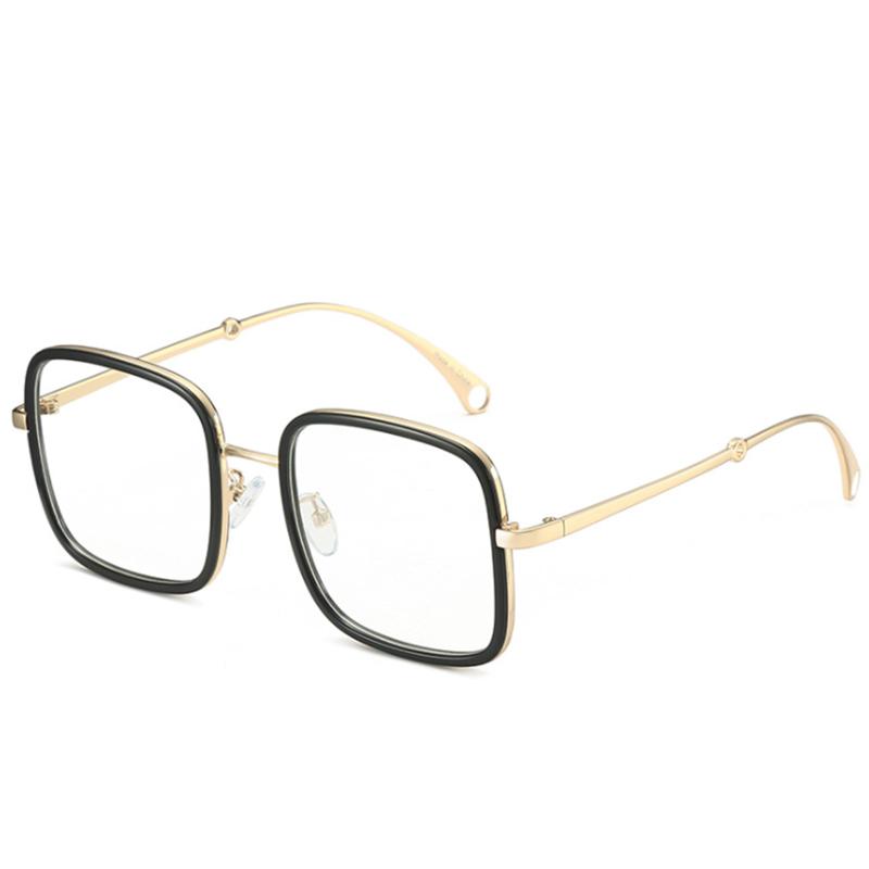 -1.0 -1.5 -2.0 -2.5 -3.0 Bis -6.0 Damen Herren Mode Quadratische Kurzsichtigkeitsbrille Übergroße Brille Studenten Metall Klare Gläser