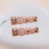 Wearing Nail Pieces Puppy Removable Short Square Nail Pieces Bow Nail Patch Cute Fake Nail Pieces 24 Pieces