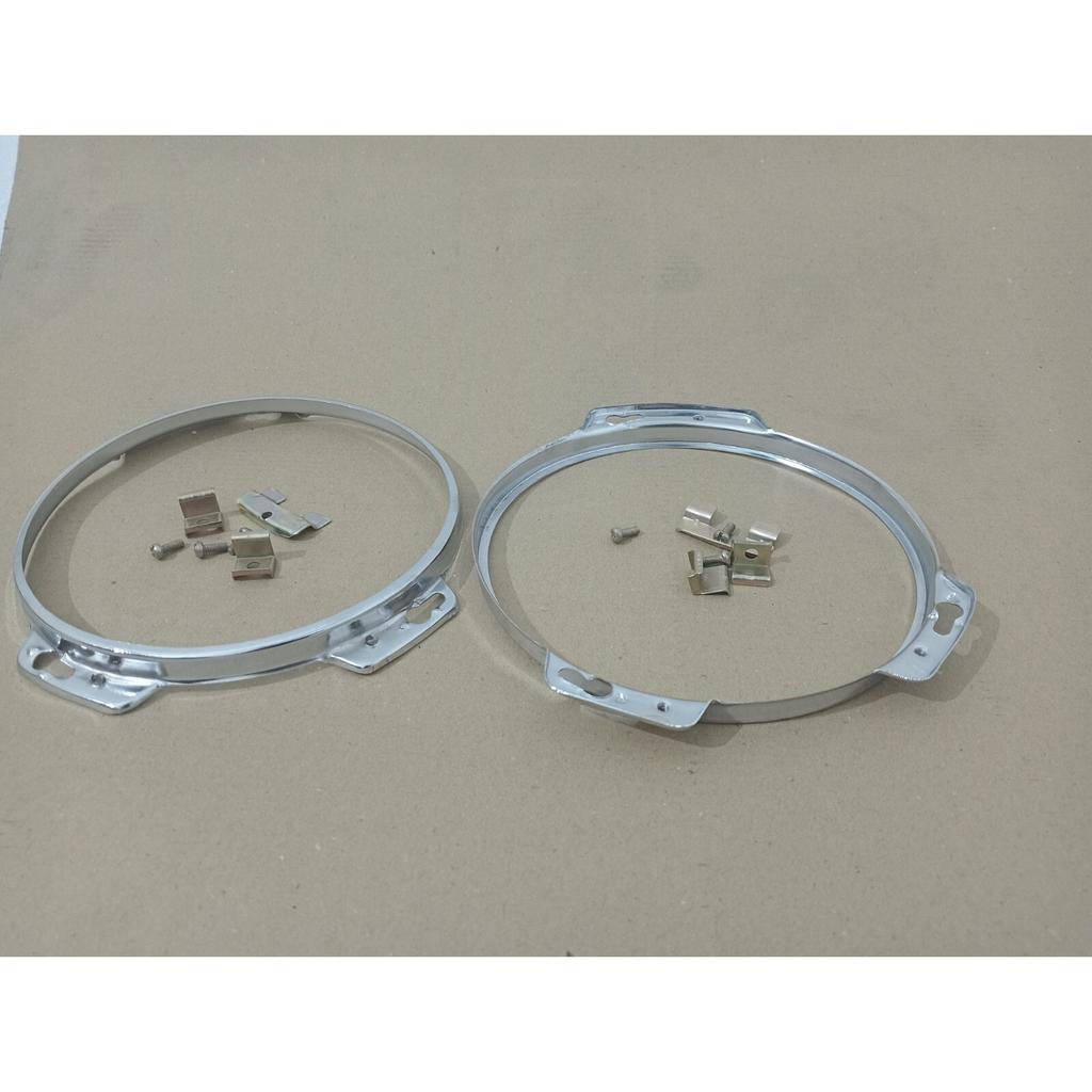 Suzuki Samurai SJ Headlight Head Lamp Chrome Bezel Ring Rim Set Pair |Fit For