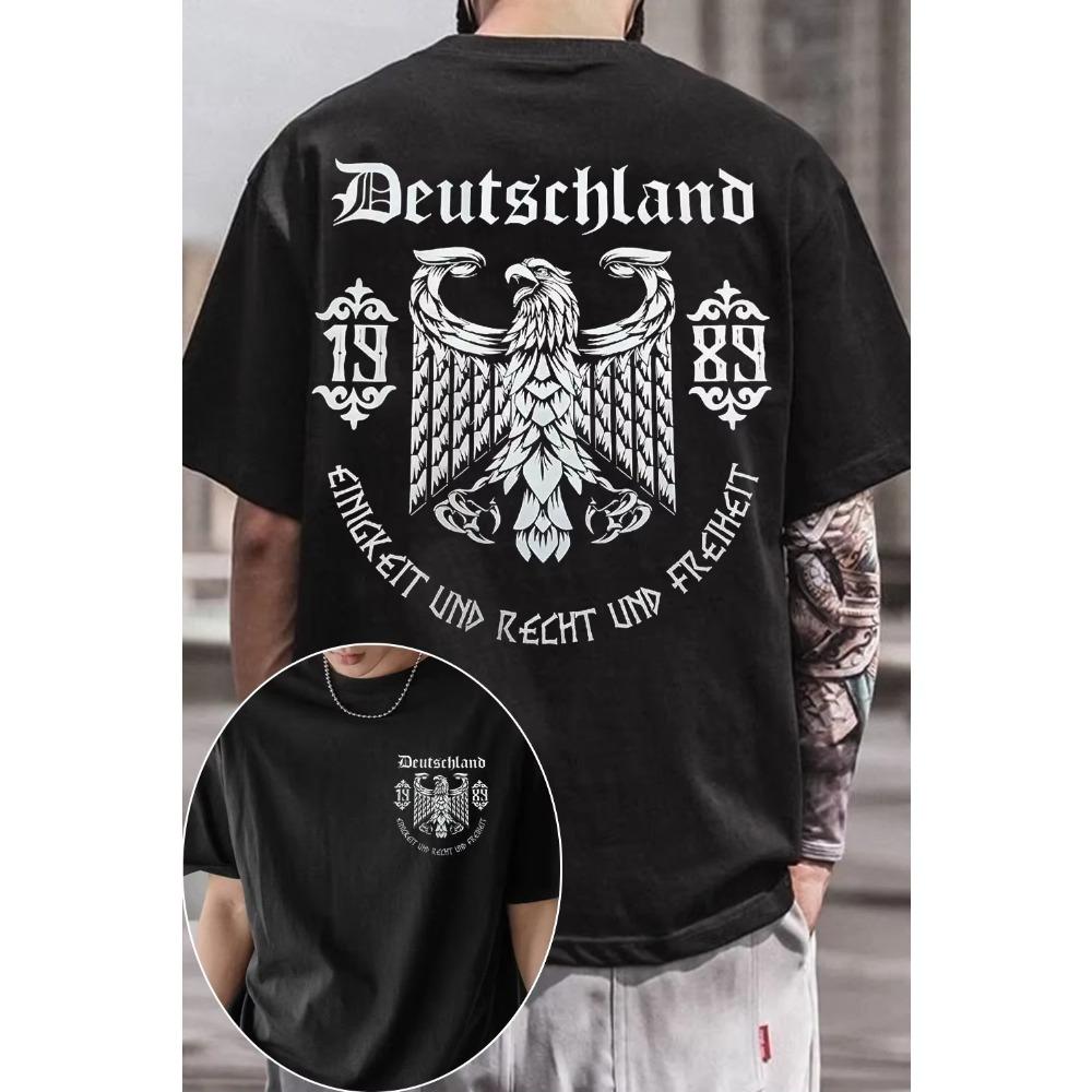 2026 Summer Hot Sale Fashion Deutschland Graphic T Shirt Men Women Hip Hop Streetwear T-shirt Y2K Gothic Cotton Oversized T-shirts
