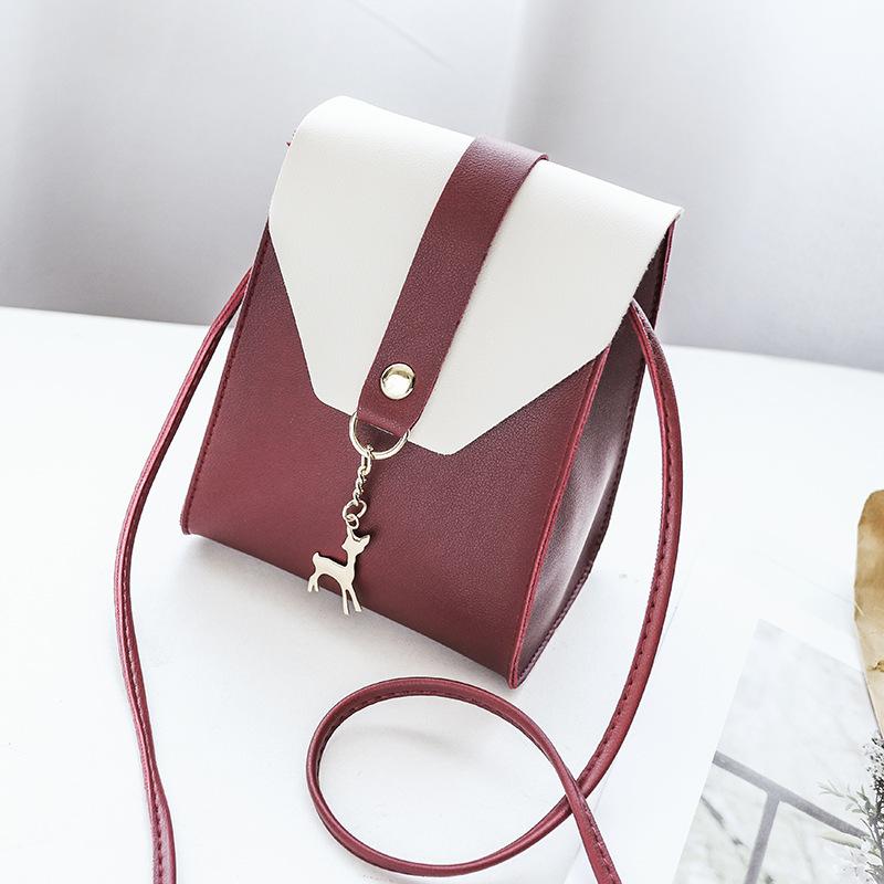 Women's Bag Casual Small Square Bag Shoulder Messenger Bag Small Fresh Contrasting Color Mobile Phone Bag