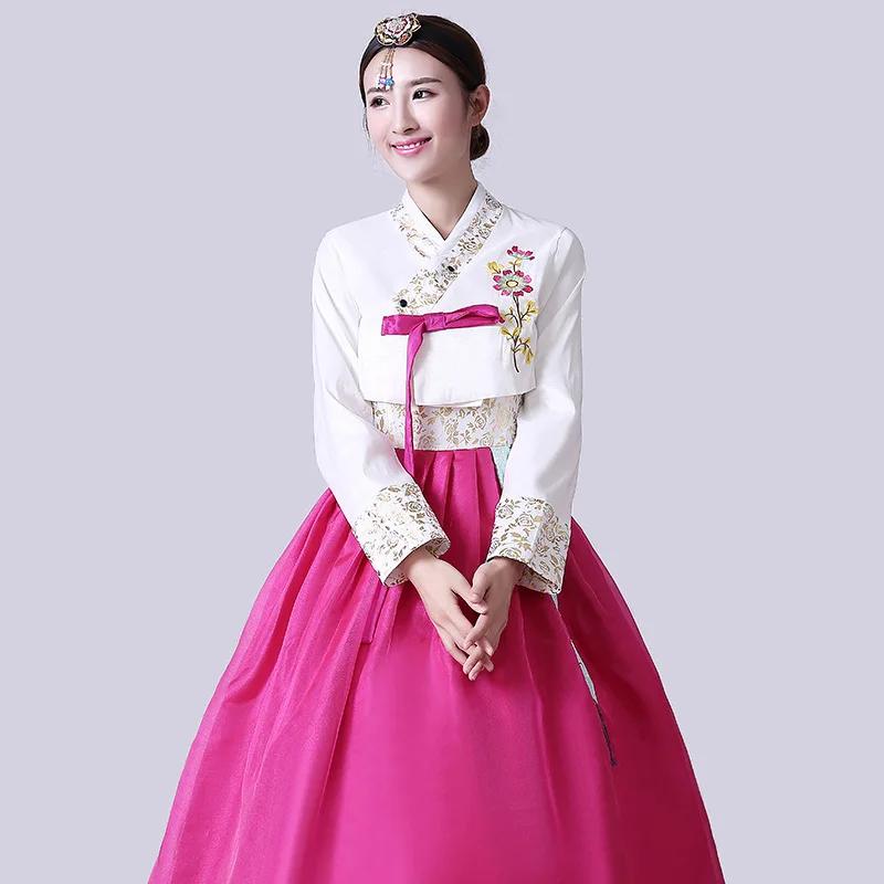 Embroidered Korean Court Costumes - North & South Korean Performance Outfits Perfect for Korean Dance Shows & Stage Performances