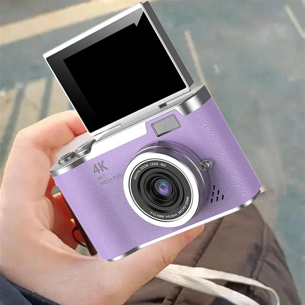 4K Digital Camera 180° Flip Screen 2.4 Inch 48MP 8x Zoom for Beginners Adults