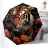Floral Tiger Wall Art: Vibrant Nature Decor for Your SpaceUmbrella, Portable 3-Fold Compact Umbrella for Men & Women Gift