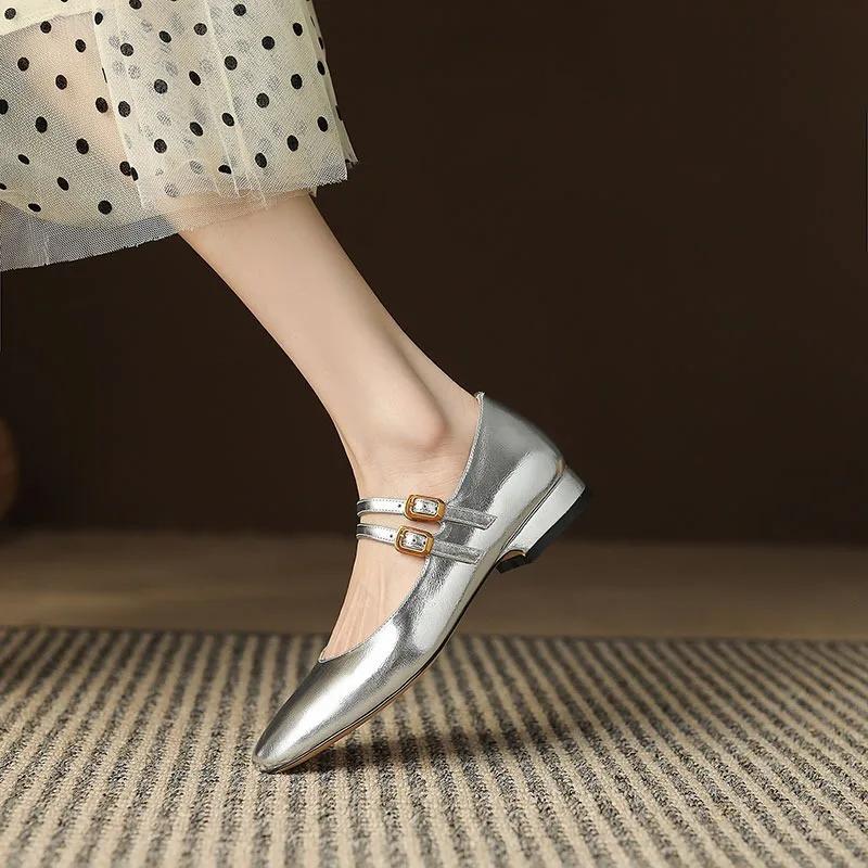 Women Shoes Retro Flat Mary Jane Ballet Shoes for Women Low Heeled Single Shoes Loafer Female Zapatos De Mujer 2024