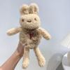 Women Faux Fur Ball Scrunchies Cute Cartoon 3D Bear Hairband Elastic Hair Rope Bands Ties Ponytail Holder Girls Hair Accessories