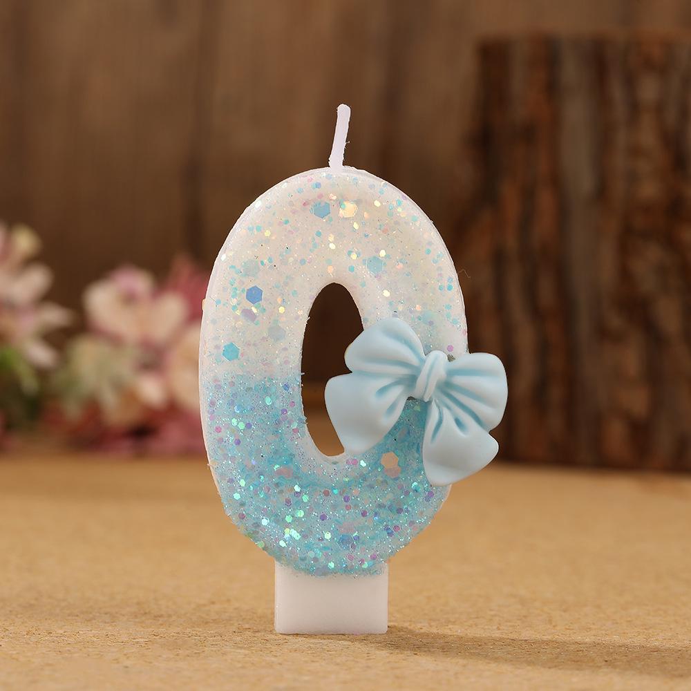 

Blue Cartoon Number Birthday Candles for Kids Parties and Anniversaries Bow Blue