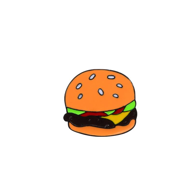 Cartoon Fast Food Brooch Sushi Ice Cream Donut Hamburger Fries Enamel Pin Denim Shirt Collar Label Pins Badge Kids Jewelry Gift