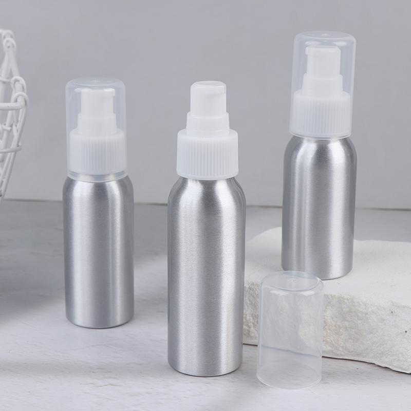 30-150-500Ml Aluminum Liquid Bottle Portable Lotion Dispenser Empty Container Refillable With Full Cover Cap For Cosmetics
