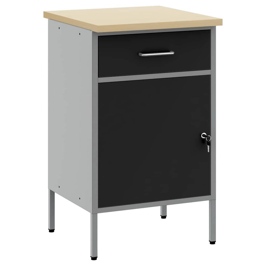 Workbench with Drawers Black and Gray 50 x 55 x 85 cm