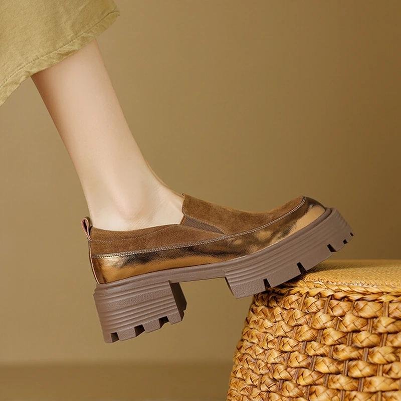 Fashion NEW Autumn/Spring Women Pumps Cow Suede Leather Shoes for Women Round Toe Thick Heel Shoes Mixed Colors Slip-on Women Sneakers