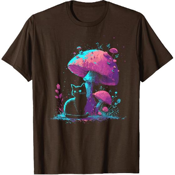 Pastel Goth Cat Mushroom Men Women Kids Cute Cottagecore T-Shirt