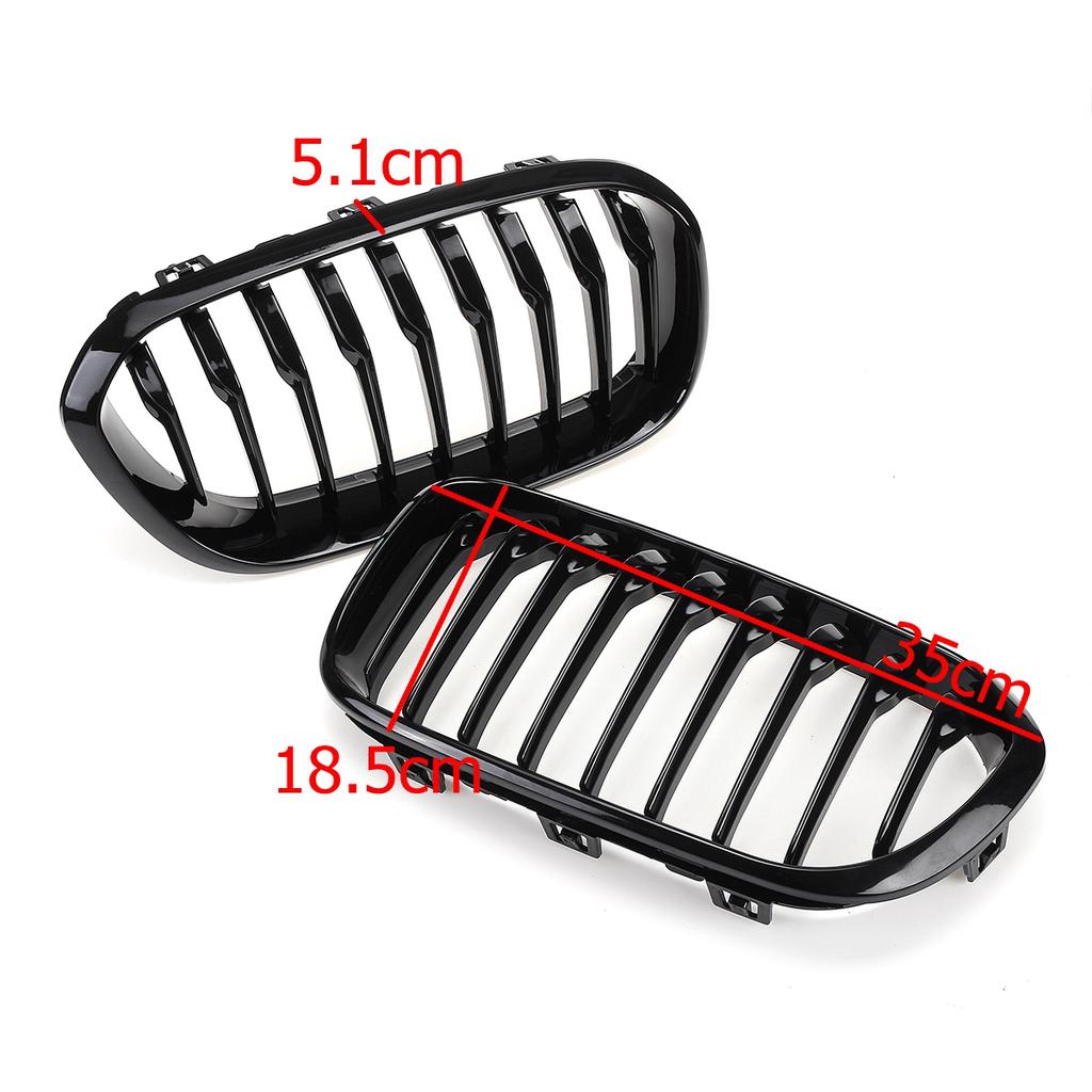 2015-2017 Front Bumper Kidney Grill Grille Glossy Black Racing Grille Sports Slat For BMW F20 F21 120i 1 Series 2015 2016 2017