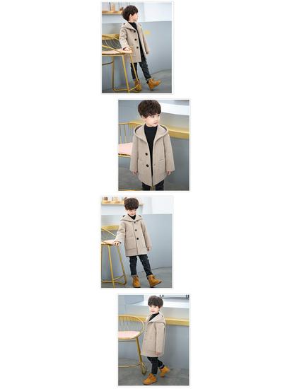 Χειμωνιάτικο μάλλινο παλτό για αγόρια 2023 - Κορεατικό στυλ, μεσαίου μήκους, Μοντέρνα μόδα