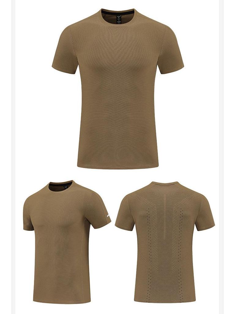 Pánské rychleschnoucí letní turistické a běžecké tričko - Kulatý výstřih, krátký rukáv, fitness top pro vnitřní/venkovní použití