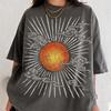 Boho Sun & Clouds T-Shirt, Retro Celestial Sky Tee, Vintage Japanese Sun Graphic Shirt, Hippie Festival Top, Groovy Nature Lover Gift