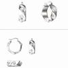 Simple Temperament Copper Plated Platinum Inlaid White Agate Ear Buckle Earrings Fashion Commuting Must Enter Cold Wind Earrings