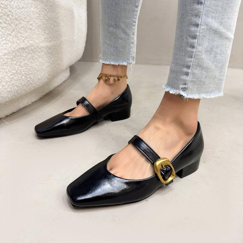 Fashion 2025 New Size INS Brand Women Ballet Flats Shoes Soft Real Leather Pumps Shoes for Woman Strap Wedding T-Strap Heel Shoes