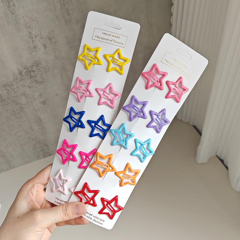 6/10pcs Y2k Mini Star Side BB Cute Hair Clip Korean Candy Colorful Dopamine Baby Headwear Girl Hair Pin Bangs Clip Kid Headwear