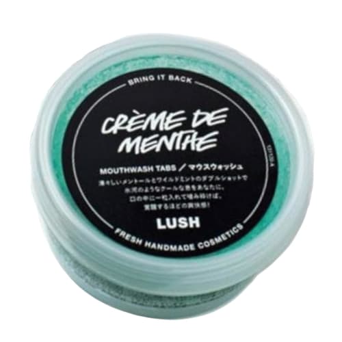 LUSH Creme de Menthe Ústní voda, Zubní tablety, Zubní pasta, Ústní hygiena, Bělení, Samobělení, Prevence zápachu z úst