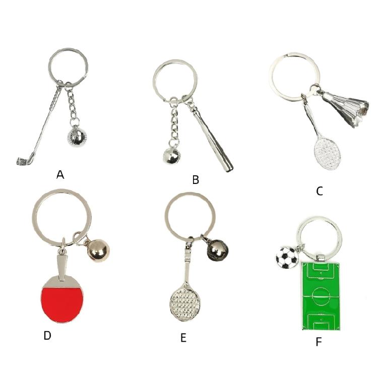 Sports Fan Keychain Tennis and Racket Charm Tennis Accessory Tennis Keyring Alloy Texture Suitable for Everyday Use