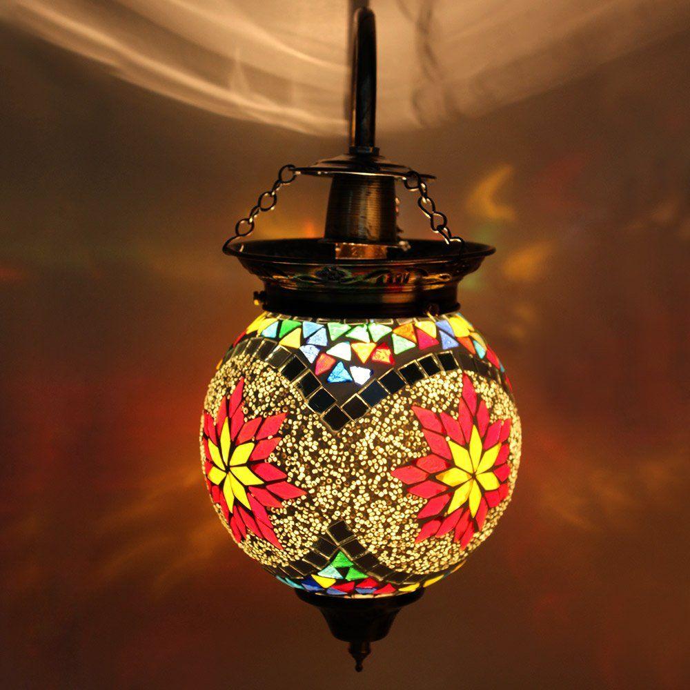 Ball Shaped Glass Wall Lamp for Living & Home Decoration Turkish Lamp (Multicolour, Bulb Not Included); Made In India