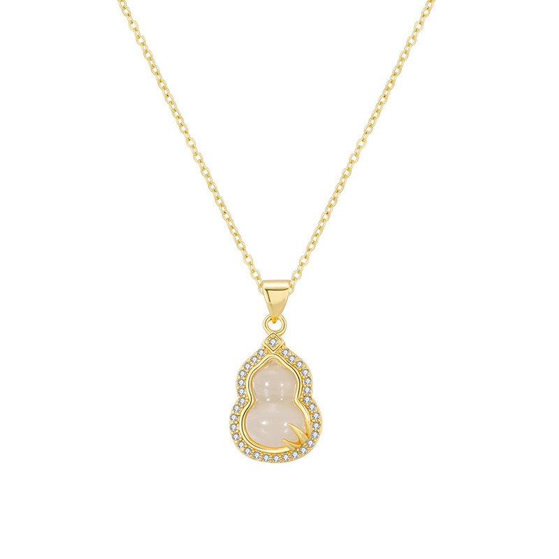 New Chinese gourd necklace women's fashion luxury high sense pendant light luxury niche collarbone chain