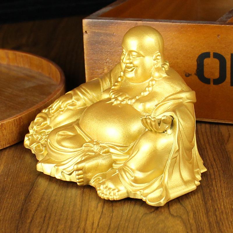 Messing Maitreya Buddha Wohnmöbel Wohnzimmer Schreibtisch Tischplatte Ornament Reines Kupfer Buddha Lächeln Ewiges Offenes Kupferhandwerk