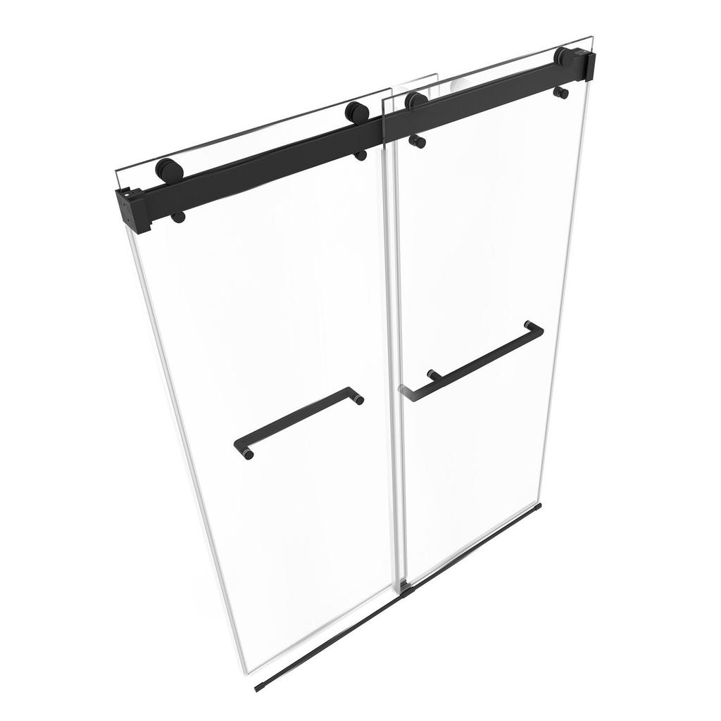 Frameless Shower Door, 1219 mm W x 1930mm H, Shower Sliding Glass Door with 10 mm Thick Clear Tempered Glass, Noiseless Shatterproof Nano Coating,
