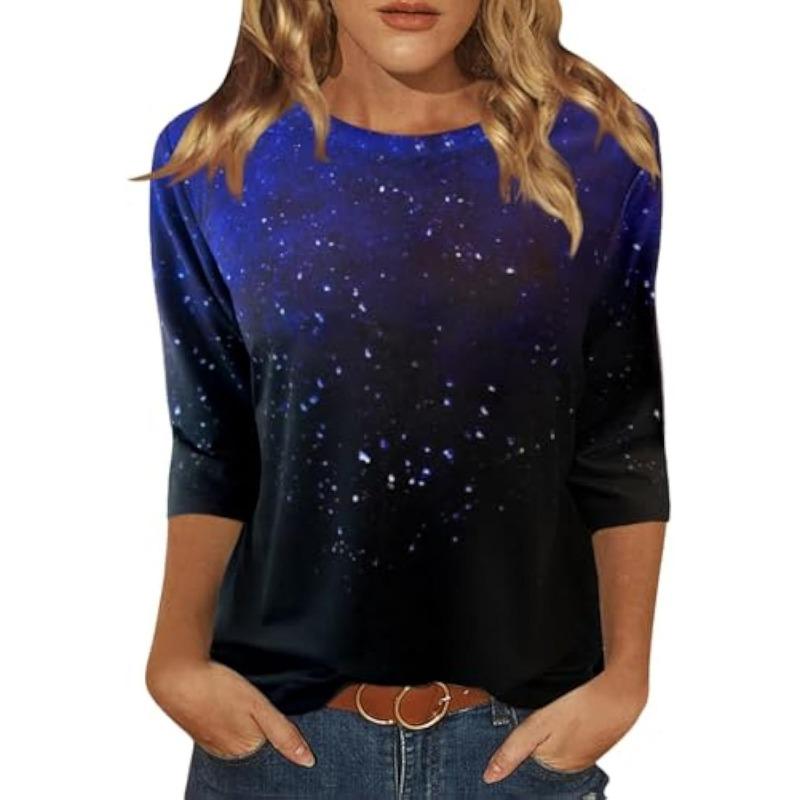 

Spring and Autumn Round Neck Flower Pattern 3D Printed Top Fashionable Casual Long Sleeved Women s T-shirts 5XL