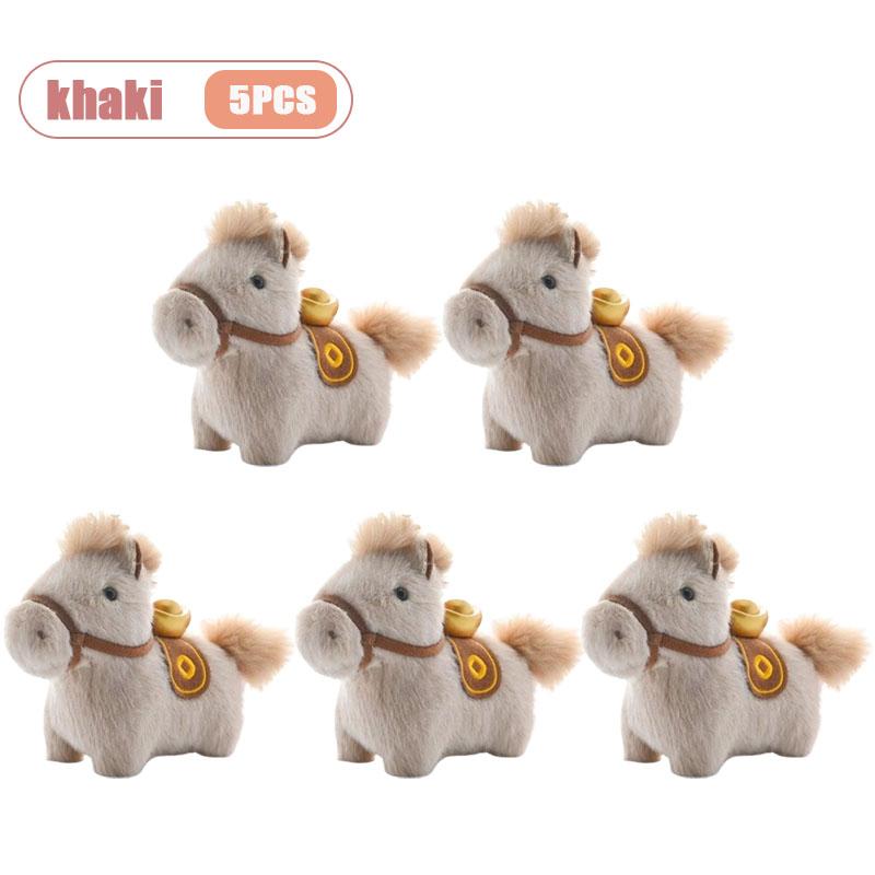 Realistic Pony Doll Horse Year Mascot Plush Toy Keychain Childrens Play Ornament Hanging Charm Animal Collectible Gift Accessory