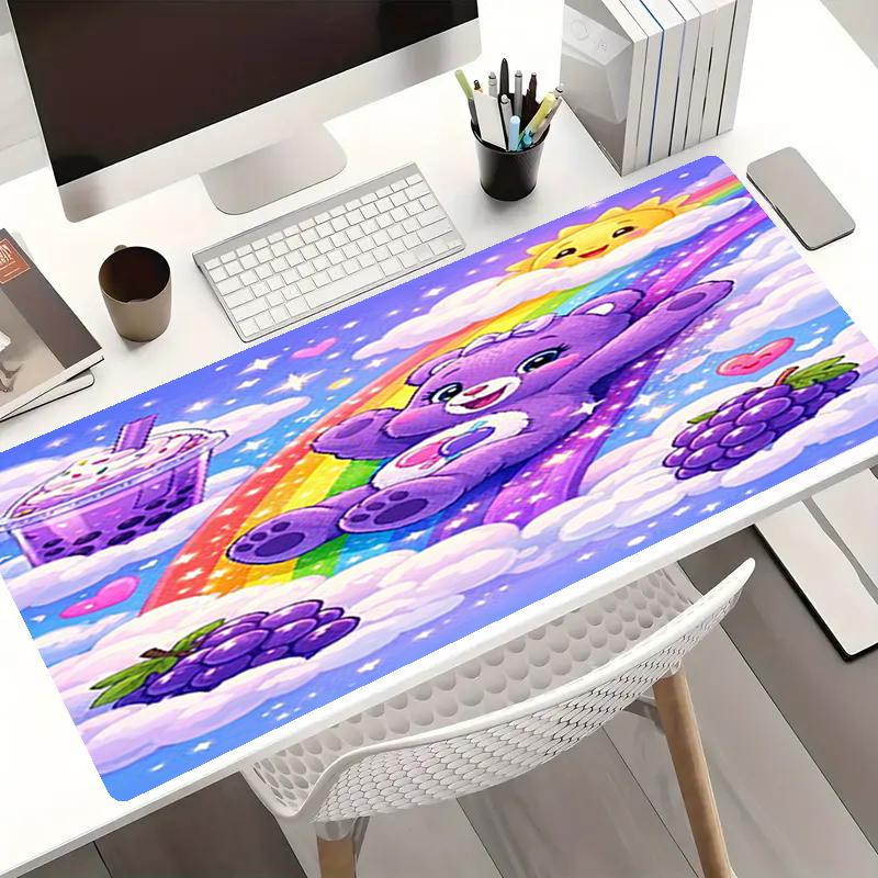 Bear Theme Mouse Pad, Non Slip Rubber Base, Multifunctional Office & Home Decor, Perfect for Workspace Personalization.