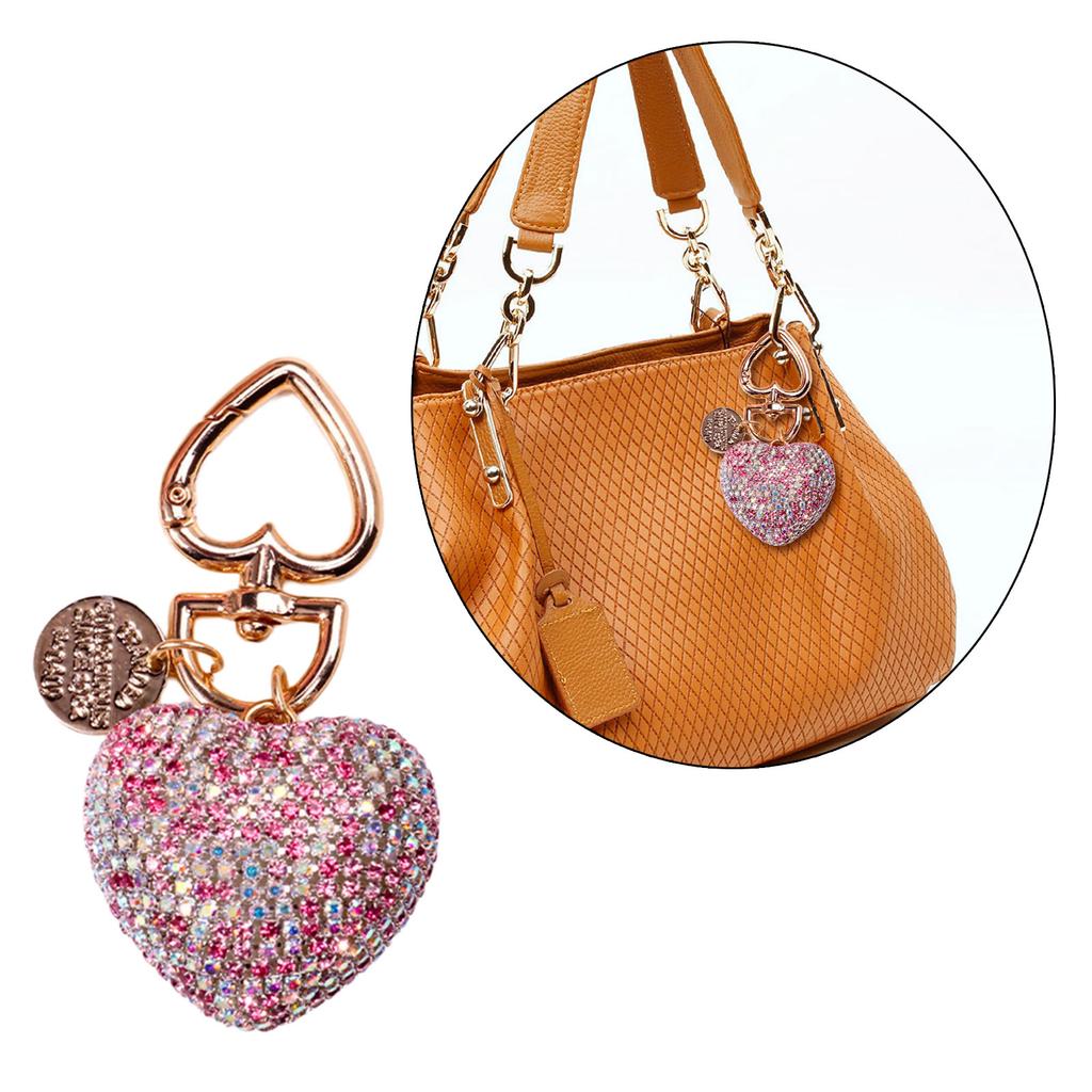 Dazzling Heart Pendant Keychain Love Shaped Cellphones Straps Unique Rhinestones Bag Pendant Stylish Phone Charm Jewelry