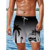 Sommer Kokospalmenmuster Badehose Für Männer Mode Strandurlaub 3D Gedruckte Hawaiianische Kurze Hose Lockere Atmungsaktive Shorts